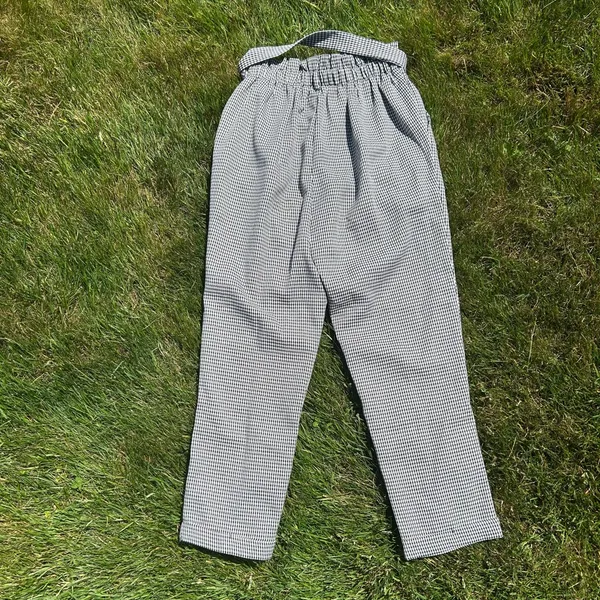 Sienna Sky Black Gingham Paperbag Capri Trousers - Image 2