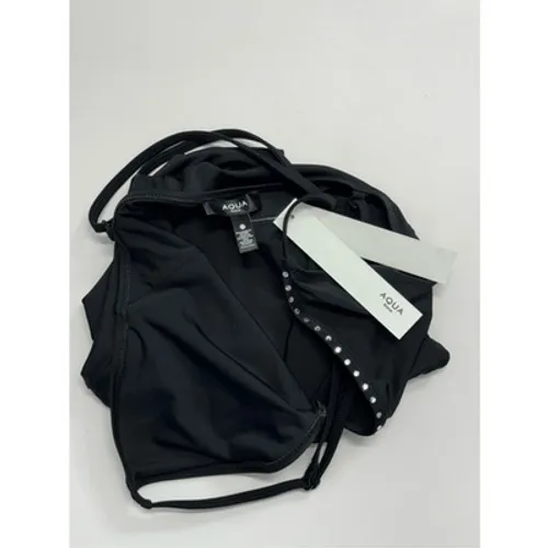 Aqua Swim Black Rhinestone Studded V-Neck One Piece Swimsuit XS NEW - Image 5