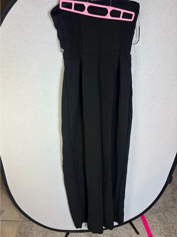 Abercrombie & Fitch Strapless Premium Crepe Jumpsuit Black XS - Image 4