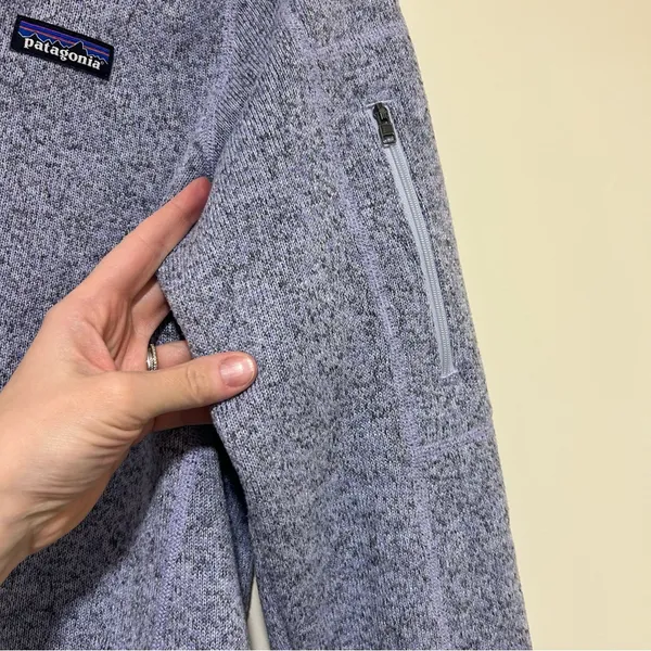 Patagonia Womens Better Sweater 1/4 Zip Fleece Pullover in Purple Blue Sz Medium - Image 3
