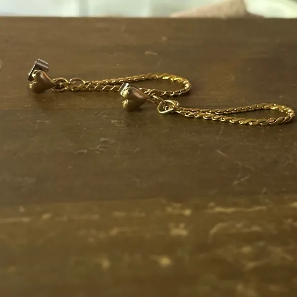 Vintage gold tone chain necklace, bracelet and earrings set - Image 3