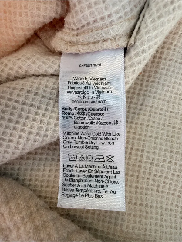 Madewell XS shacket Cream Quilted Button-Up Jacket pockets 100% cotton textured - Image 7