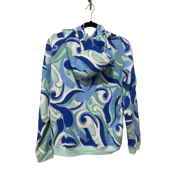 Hill House‎ Allie Zip-Up Hooded Fleece Jacket in Ocean Kaleidoscope Size Small - Image 6
