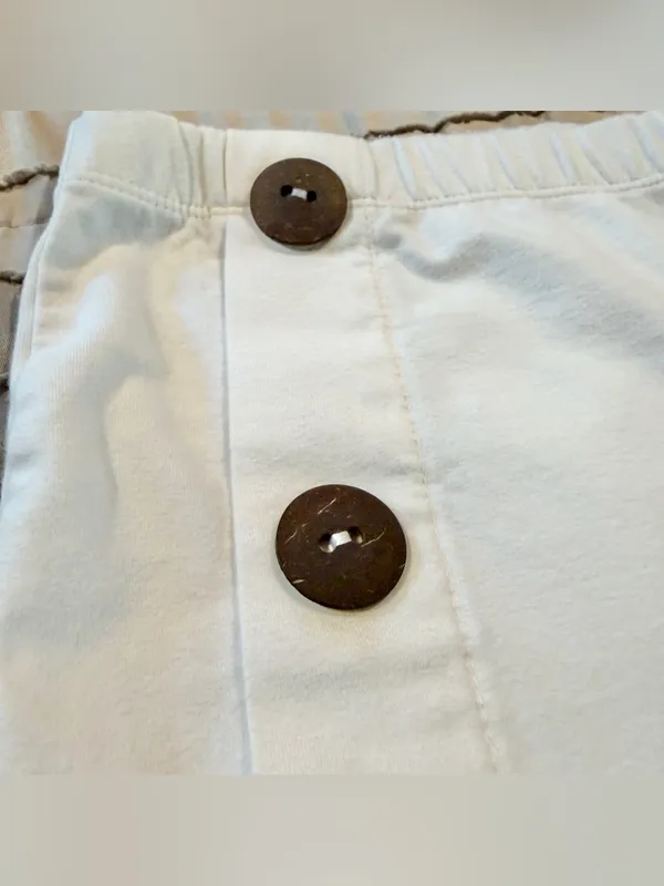 Soft Surroundings Newport Beach Cropped Wide Leg Pants White Cream Small Buttons - Image 4