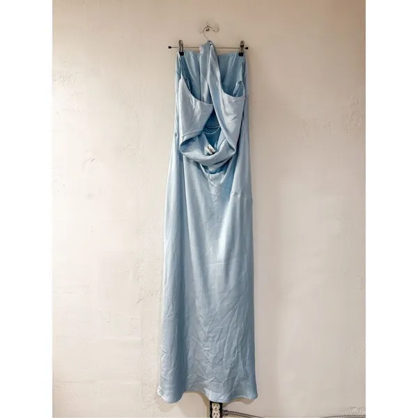 Princess Polly Legacies Strapless Maxi Dress in Satin Icy Blue Size 12 - Image 3