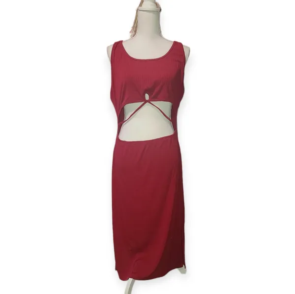 Hollow Out Twist Front Bodycon Dress - Image 2