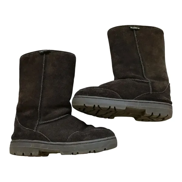 Bearpaw Brown Tall Shearling Boots‎ Brown US 6 EU 37 Suede Wool Womens - Image 2