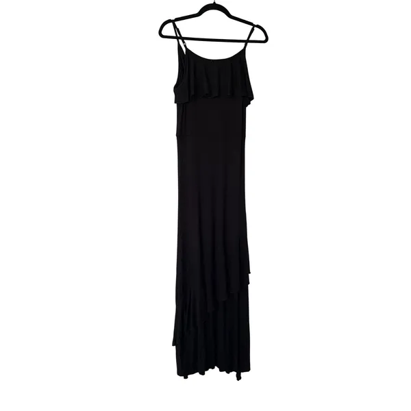 Sofia Jeans by Sofia‎ Vergara Black Ruffle Maxi Dress V-Neck Strap M NEW - Image 2