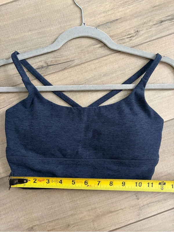 Vuori Long Line Elevation Sports Bra Midnight Heather Black Blue Small - Image 8