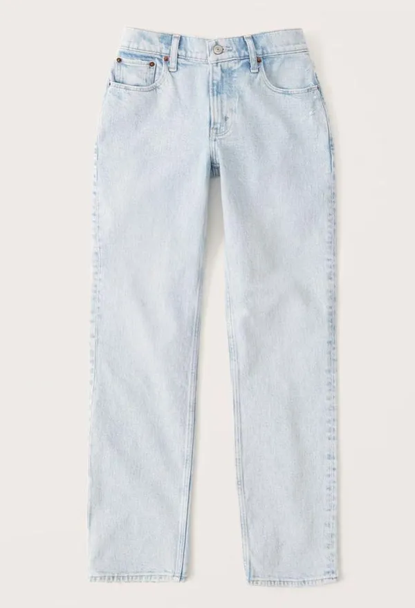 Abercrombie and Fitch 90’s Straight Low Rise Light Wash Blue Jeans 27/4 Regular - Image 2