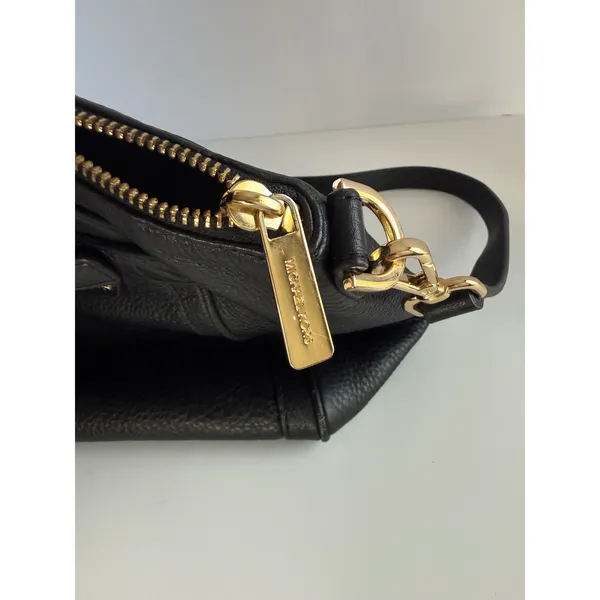 Michael Kors Hudson Belted Leather Satchel Black Shoulder Strap Designer‎ Luxury - Image 8