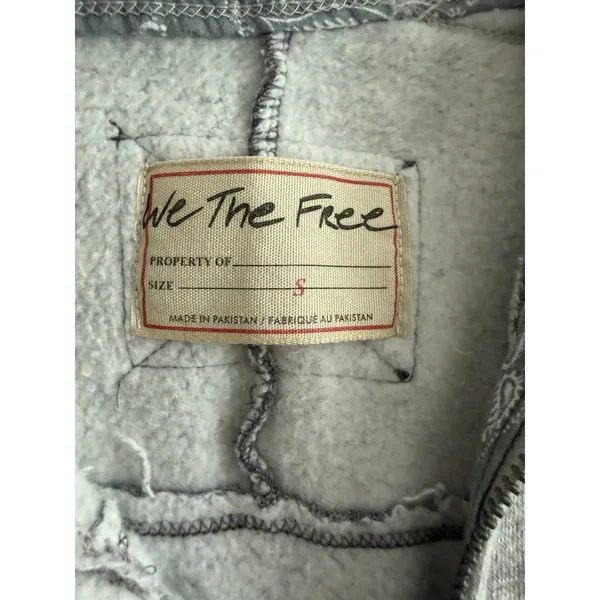 We The Free x Free People Kassey Half Zip Sweatshirt Two Tone Gray Size Small - Image 11