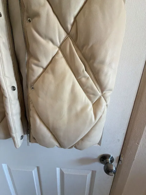 Abercrombie & Fitch Oversized Vegan Leather Quilted Puffer Vest - Image 2
