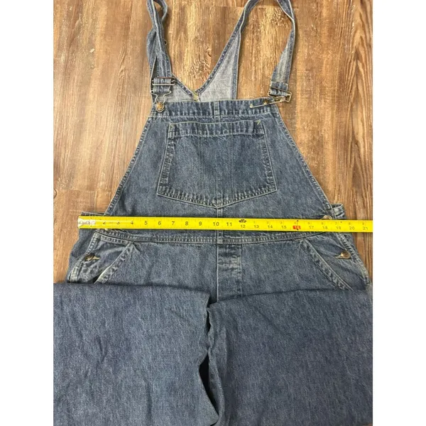 Vintage 90’s St. John’s Bay Denim Blue Bib Overalls Adjustable Straps XL Cottage - Image 8