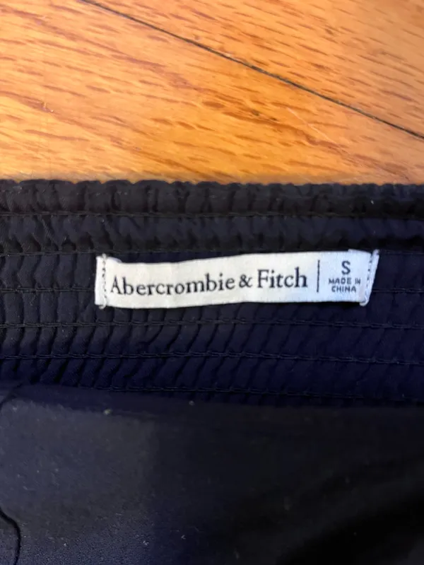 Abercrombie & Fitch Scoopneck Cropped Corset Top - Black - Size Small - Image 6