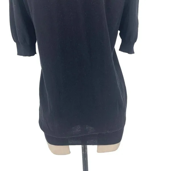 Versace Black Cotton Knit Short‎ Sleeve Sweater Size Medium - Image 9