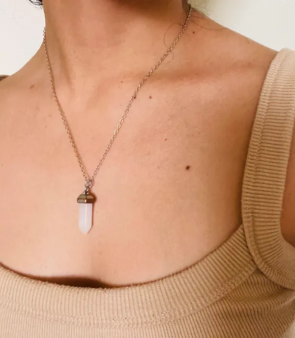 Rose Quartz Necklace Pink - Image 2