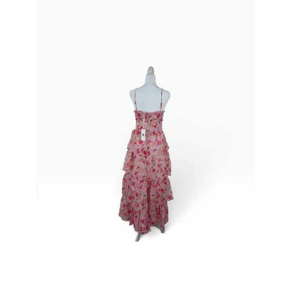 ASTR the Label Pink Coral Floral Tiered Ruffle Maxi Dress XS - Image 5