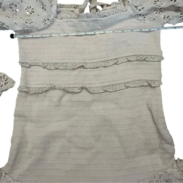 Elegant Lilac Lace Smocked Eyelet Lace Saylor Dress L - Image 7