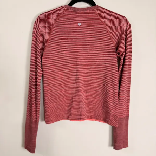 Lululemon Swiftly Tech Long Sleeve 2.0 Race Length Crew Striped Top Sz Medium - Image 4