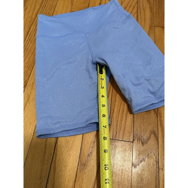 Alo Yoga Blue Shimmer Biker Shorts Size XS - Image 6