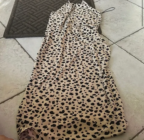 WAYF New Cheetah Print Halter Maxi Dress - Image 2
