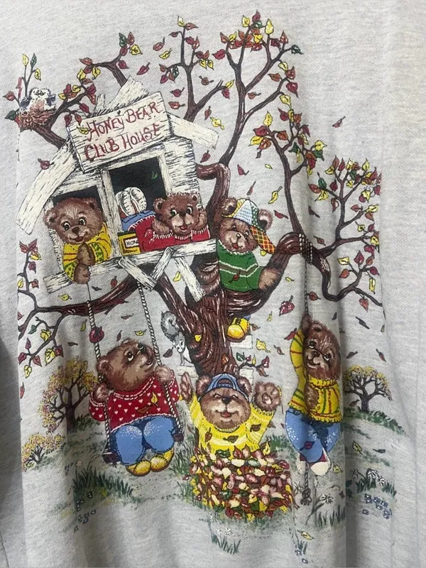 Vintage fall bear sweatshirt Gray Size M - Image 2