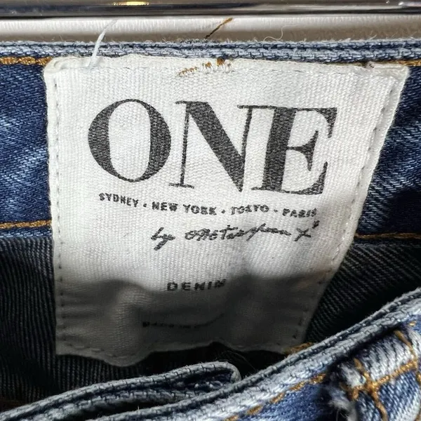 One By One Teaspoon Trashed Free Birds Distressed Low Rise Medium Wash Jeans 24‎ - Image 6