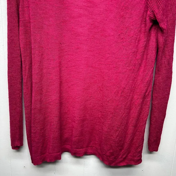 LOFT Silk Ramie Blend Long Sleeve Open Front Women's Pink Cardigan Size Medium - Image 10