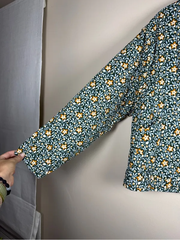 Quilted Floral Jacket Cropped Sz XXL Fall, Autumn, Cottagcore Boho, Cozy - Image 9
