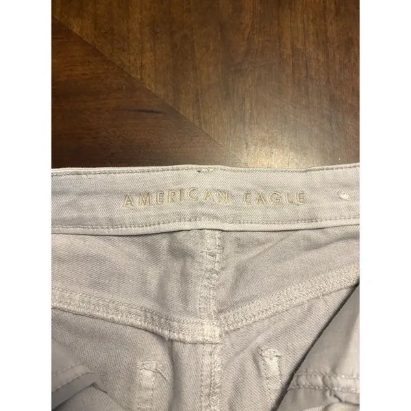 American Eagle Outfitters Distressed Ripped Gray Jeans Size 4 Regular Mom Jeans - Image 6