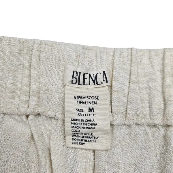 Blenca Viscose Linen Blend Wide Leg Pants Womens Medium Beige - Image 7