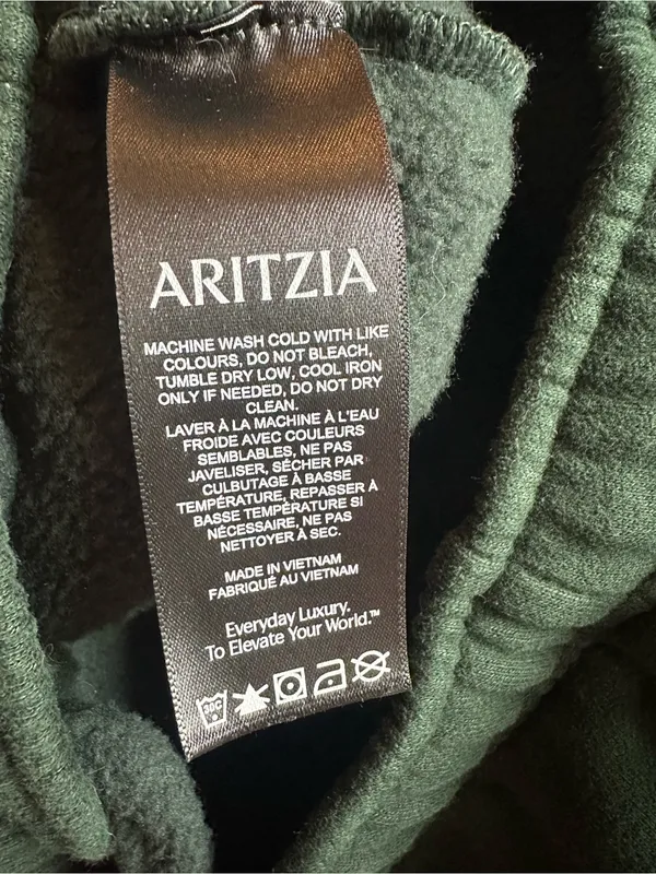 Aritzia Cozy Sweatfleece Mega fit Cargo wide leg Sweatpants dark green size M - Image 4