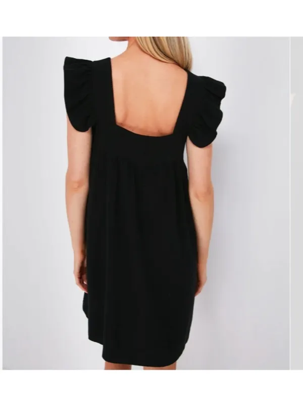 Pomander Place Tuckernuck Black Hazel Flutter Sleeve Dress Black Small - Image 4
