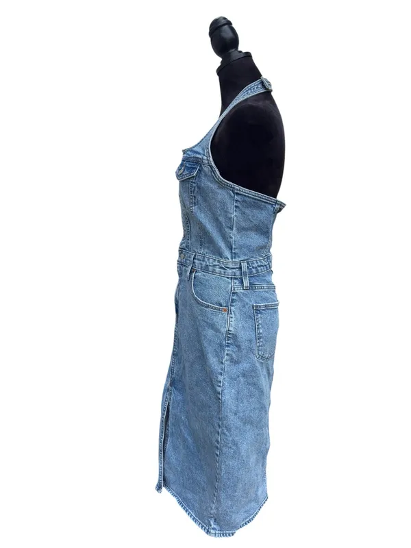 Universal Threads Denim Halter Midi Dress 90s Y2K Button Front Slit Pockets⁠ Sz 6 - Image 8