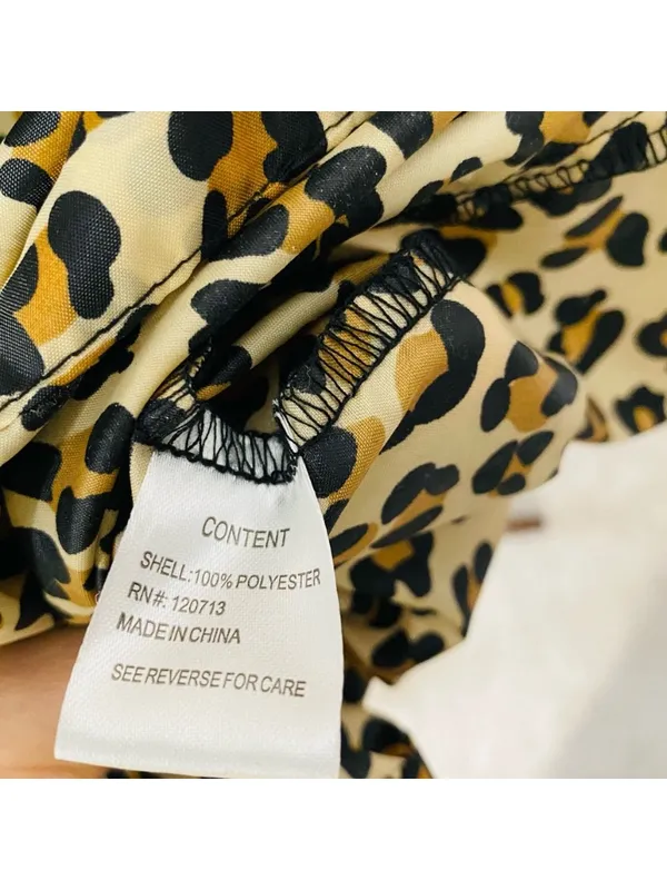 VINTAGE AQUA STOP Leopard Longline Rain Jacket Tan Size L - Image 6