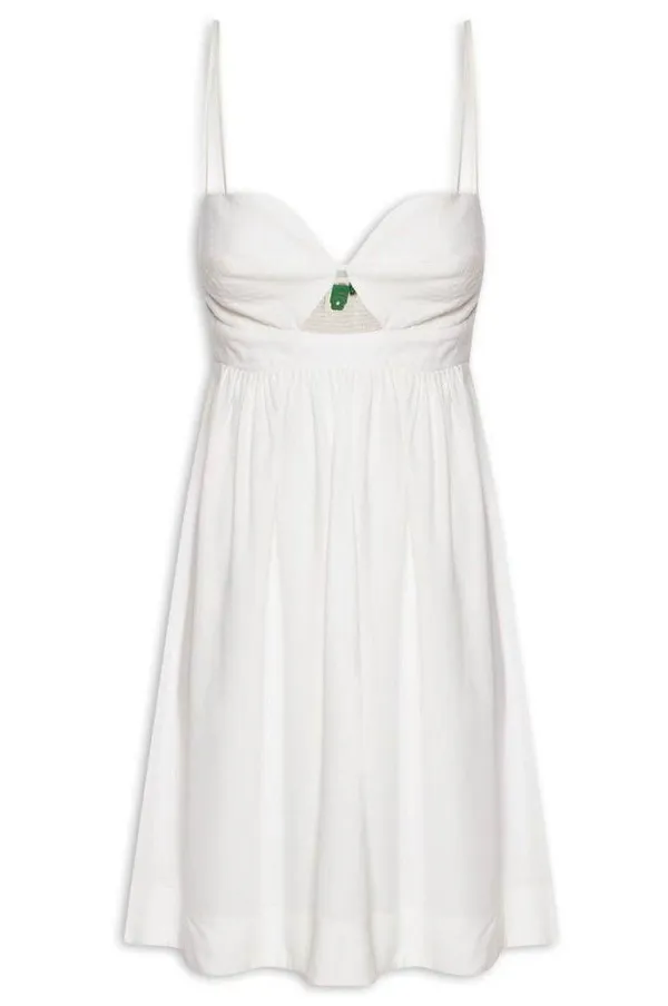 NWOT Farm Rio Linen Blend White Sleeveless Mini Dress Size L - Image 5