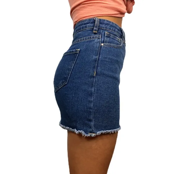 PACSUN Front Zip Mini Jean Skirt, Raw Hem - Image 5