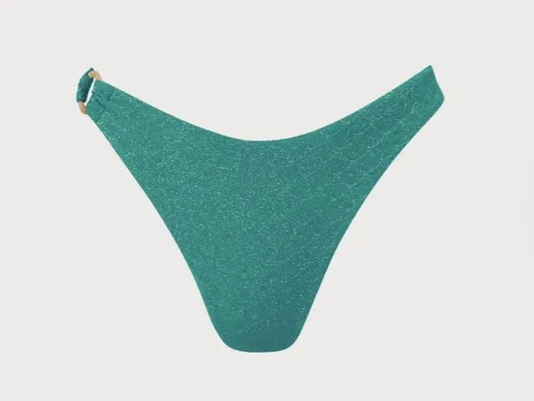 Berlook Dark Green Lurex Jacquard O-Ring Bikini Bottom only 50 - Image 7