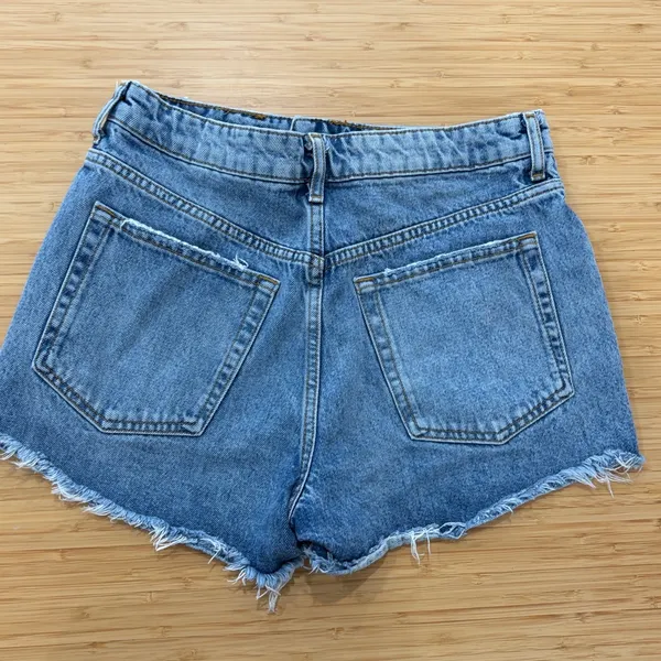 Zara Blue‎ Distressed Jean Shorts - Image 3