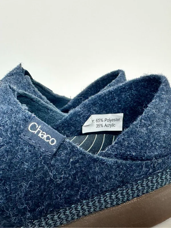 Chaco Revel Women’s 9.0 Navy Blue Felt Slip On Slippers LUVSEAT JCH108906 - Image 4