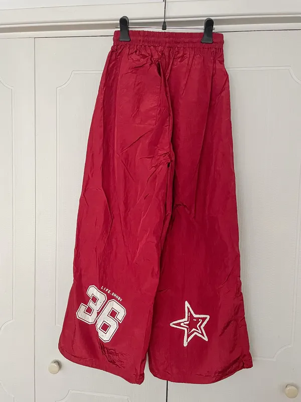 Yesstyle Drawstring Waist Cargo Pants Red - Image 6