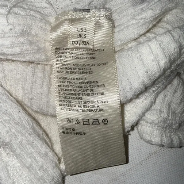 Free People Care Gauze Boho Minimalist Textured Ivory Stretch T-Shirt Size Small - Image 12