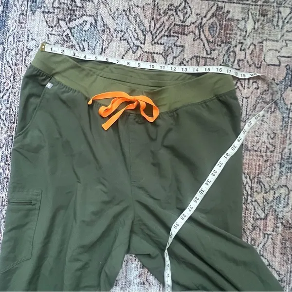 Figs Scrub Zamora Pants Jogger Pants Moss Green Plus Size 3XL Coral Drawstring - Image 10