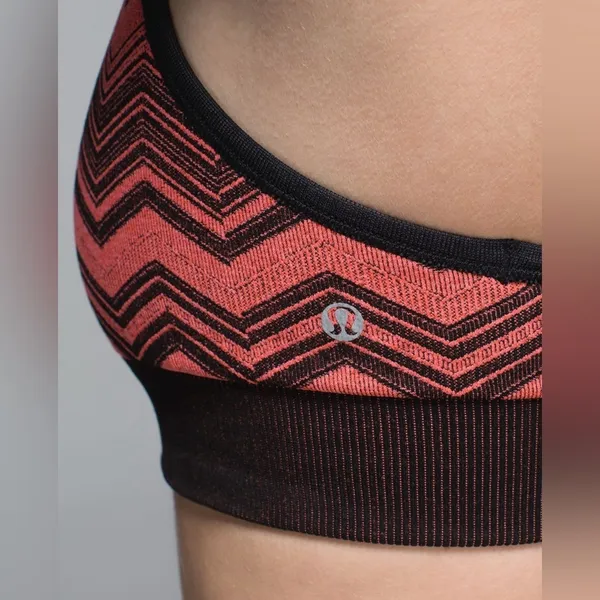 Lululemon Ebb & Flow Racerback Bra Reversible Heathered Electric Coral Size 4 - Image 3