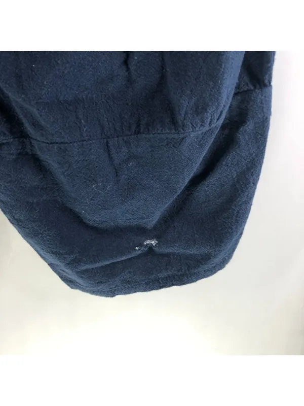 Misslook Womens Navy Blue Cropped Cotton Pants Elastic Waist Tulip Hem Size S - Image 3
