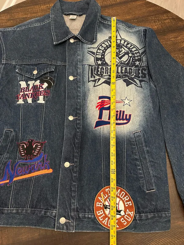 Negro League Baseball Museum Denim Blue Jean Jacket Mens 3XL XXXL Team Logo - Image 6