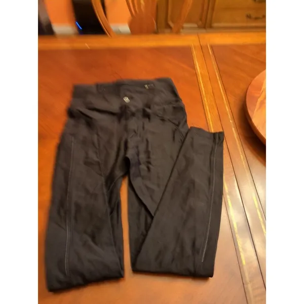 LULULEMON Women's Wunder Under High-Rise Cotton Black Pants Leggings Size 6 - Image 6