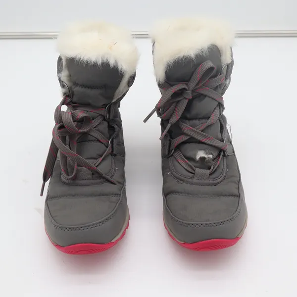Sorel Whitney Short Lace Grey Pink Waterproof Winter Snow Boots Womens 6.5 - Image 2