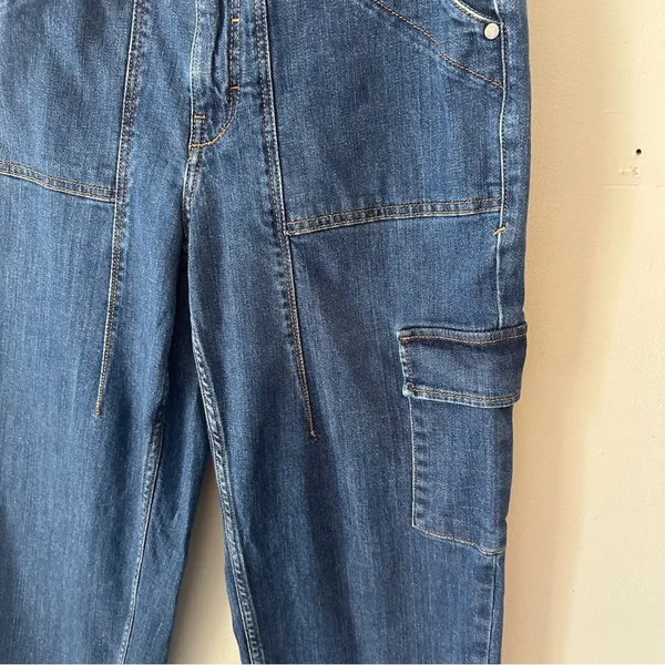 Pilcro Mid-Rise Slim Straight Leg Jeans Cargo Pockets 30 - Image 5